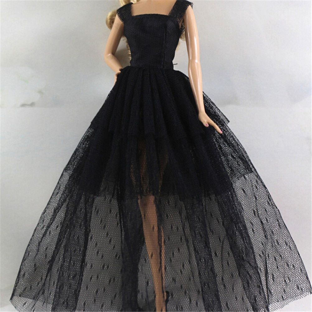 Taille Style 14 Robe Élégante Pour Poupée Barbie, Tenue De Soirée, Petite Robe Noire, Vêtement Pour Poupées Articulées Bjd 1/6, Joli Cadeau, 1 Pièce,