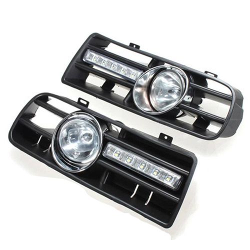 2 X Led Grille Grill Pare-Chocs Feux Anti Brouillard Phare Pour 97-06 Golf 4 Mk4 Iv Noir