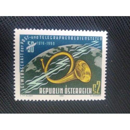 Timbre Autriche Y T 1138 50ème Anniversaire Du Syndicat Des Postes Et Télégraphes 1969 ( 070708 )