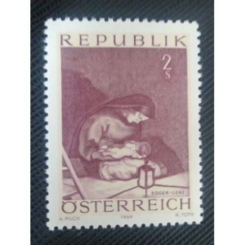 Timbre Autriche Y T 1140 Madone, Tableau D'albin Egger-Lienz (1868-1926) 1969 ( 070708 )