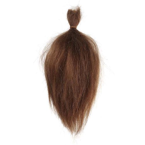 Taille Brun Poupée Mohair Naturelle Pour Enfants, Perruque De Chèvre Angora, Accessoires De Jouet, Cheveux 100% Purs, 15g, Brun Or, 6 Pouces, À La Mode