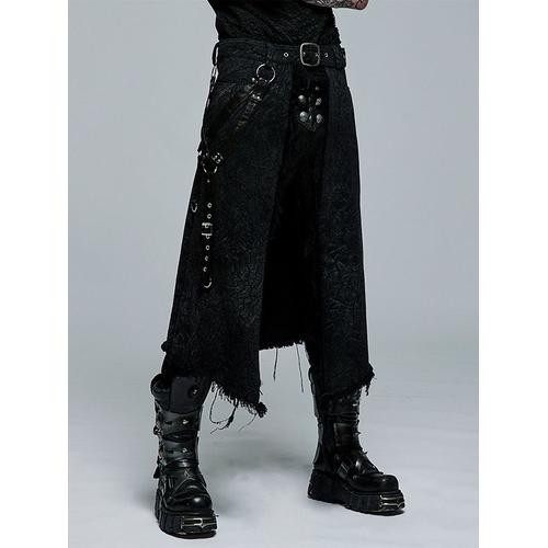 Jupe Homme Vintage Noire Rétro Plissée Asymétrique Gothique Steampunk Costumes