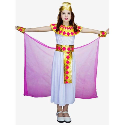 Costumes Grèce Pour Enfants Blanc Halloween Ensemble De Polyester Chapeaux Pour Fille