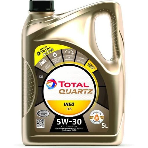 Total Huile Essence & Diesel Moteur 5l Quartz Ineo Ecs 5w30