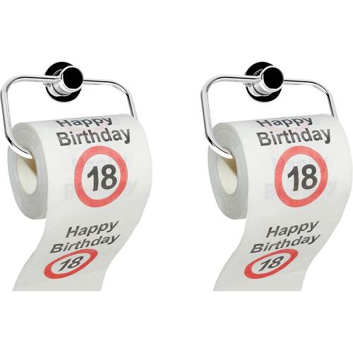 Lot De 2 Décorations D'anniversaire Pour 18 Ans Lot De 2 Décorations D'anniversaire Pour 18 Ans Lot De 2 Rouleaux De Papier Toilette Amusant Happy Birthday Pour Plus De