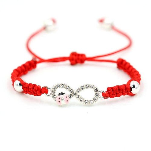Bracelet Porte Bonheur En Zircon Pour Femmes Et Enfants, Cordon De Fil Rouge, Numéro Infinity 8, Porte Bonheur, Coccinelle, Bijoux D'amour
