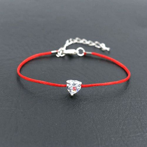 Bracelet À Breloques En Forme De C¿Ur Pour Femmes Et Couples, Avec Strass En Cristal, Corde Rouge, Tressé, Porte Bonheur, Cadeaux Pour Filles