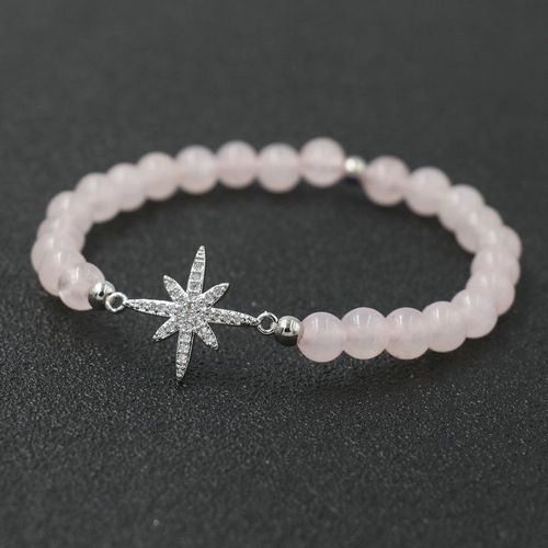 Bracelet Étoile En Cristal Zircon Pour Femmes Et Hommes, Exquis, Perles Amazonite Mala, Bijoux Chakra
