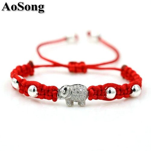 Bracelet Brillant En Macramé Pour Femmes Et Petites Filles, Avec Cordon En Fil Rouge Brillant Cz, Porte Bonheur, Chakra