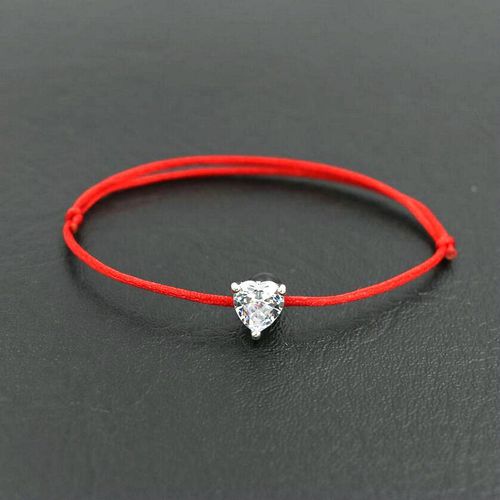 Bracelets En Zircon Cristal Brillant En Forme De C¿Ur, Pour Femmes, Couples Amoureux, Fil De Corde Rouge, Souhait Tressé, Cadeau