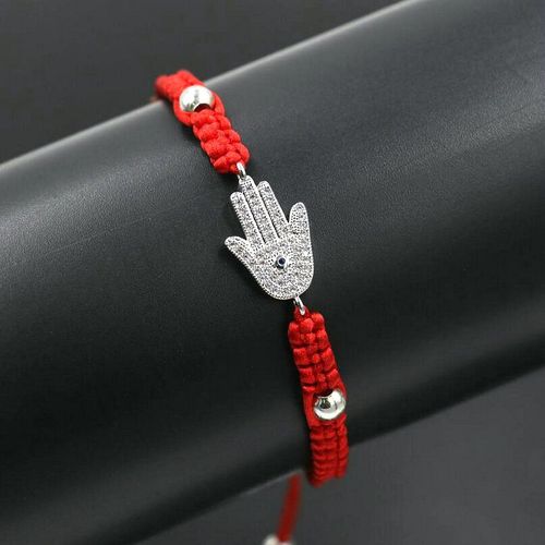 Bracelets Tressés À La Main Pour Femmes, Fil Rouge, Incrustation De Strass En Zircon, Porte Bonheur, Bricolage, Bijoux