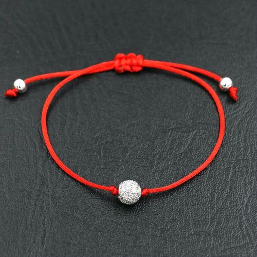 Micro Incrustation De Strass, Zircon, Aaa, Perles, Fil Rouge, Couleur Argent, Bracelets Pour Couples, Hommes, Amour, Bijoux, Cadeau