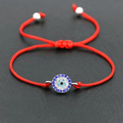 Bracelets Mauvais ¿Il En Zircon, Couleur Argent, Brillant, Bleu, Pour Hommes, Amour, Fil Rouge, Chakra, Cadeau Porte Bonheur