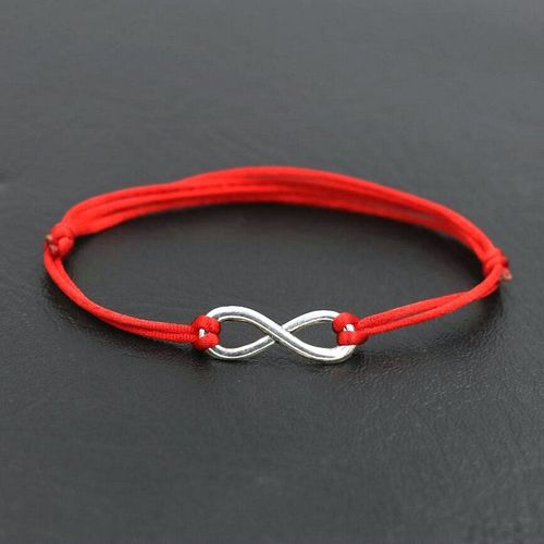 Bracelet À 8 Croix Pour Hommes Et Femmes, Design Simple, Numérique, Couleur Argent, Corde Rouge Fine, Fil, Pour Couples