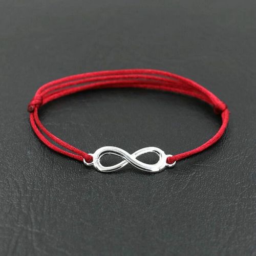 Bracelet Porte Bonheur Pour Hommes Et Femmes, Couleur Argent, Infini, 8 Breloques, Corde Rouge, Cordons De Fil, Chakra, Cadeau Pour Garçons Et Filles