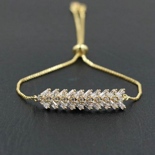 Bracelets En Chaîne À Feuilles De Cristal Pour Femmes, Multicouches Scintillantes, Découpées En Autriche, Aaa