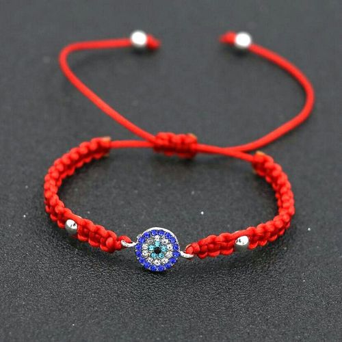 Bracelets En Fil Rouge Pour Hommes Et Femmes, Avec Strass De Couleur Argent Turc Mauvais ¿Il, Breloque Tressée, Pour Filles Et Garçons, Amour, Cadeau Porte Bonheur
