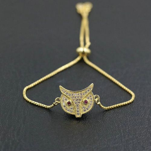 Bracelet Tête De Hibou En Zircon Avec Strass, Pour Hommes Et Femmes, Couple, Porte Bonheur, Cadeaux
