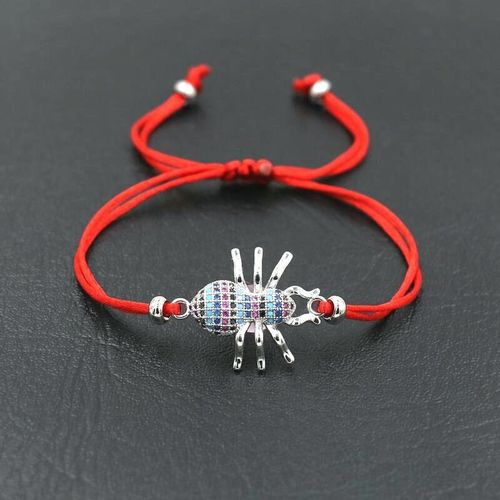 Bracelet Araignée En Cristal Zircon Coloré, Fil Rouge, Abeille, Pour Hommes Et Femmes, Amoureux, Bijoux Pour Couples