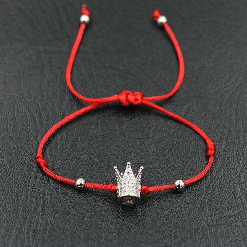 Bracelets Porte Bonheur Pour Femmes, Top Micro Pavé, Cristal, Strass, Cuivre, Couronne Impériale, Tresse, Corde Rouge, Cordon, Amoureux