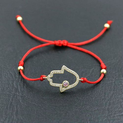 Bracelets En Zircon Pour Femme, Élégants, Micro Pavé, Strass Aaa, Main Hamsa, Fil Rouge, Porte Bonheur, Amoureux