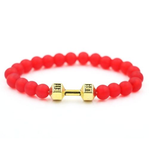 Bracelets En Onyx Pour Hommes Et Femmes, Bijoux De Couleur Or, Rouge Mat, Perles De Chakras