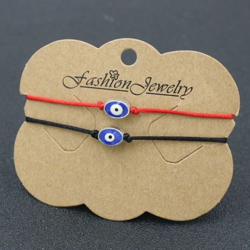 Bracelets Turcs Mauvais ¿Il Bleu Pour Hommes Et Femmes, Cordon Rouge, Fil, Breloque Pour Enfants, Couple, Bijoux, Cadeau D'amour, 2 Pièces/Ensemble