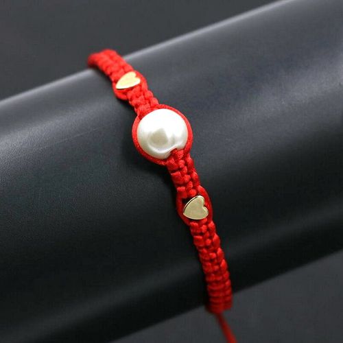 Bppccr Simulé Perle Amour Coeur Forme Bracelet Rouge Corde Fil Étoile Fleur Chakra Bracelets Pour Femme Couleur Or Bijoux Porte Bonheur