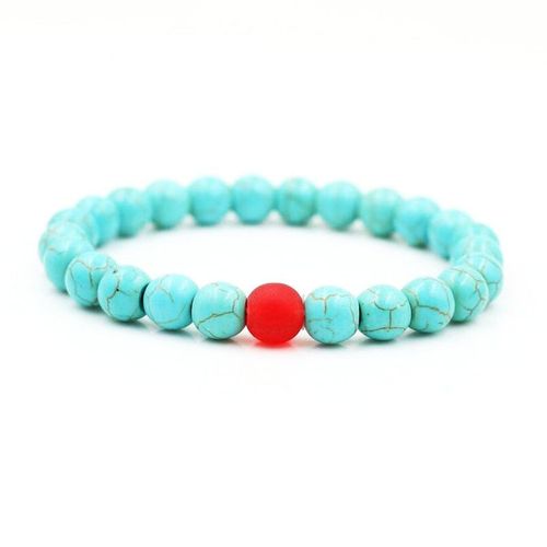 Bracelets À Distance En Pierre D'onyx Pour Homme Et Femme, Bijou Porte Bonheur, À Pois Noirs, Blancs Et Bleus, Pour Amoureux De La Saint Valentin