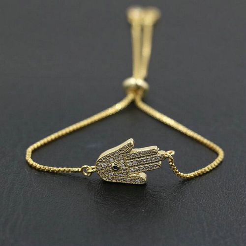 Bracelet À Main Avec Strass En Zircon, Couleur Argent, Aaa, Fatima Hamsa, Amoureux, Couples, Porte Bonheur