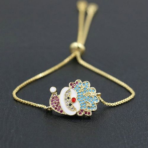 Bracelet En Zircon Doré Et Argenté Pour Hommes Et Femmes, Bijoux Avec Strass, Mignon, Porte Bonheur, Cadeaux