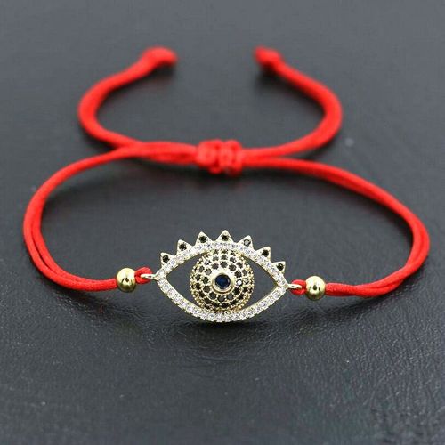 Bracelet Mauvais ¿Il En Cristal Zircon, Fil Rouge, Tressé, Bracelets Puissants Pour Hommes Et Femmes, Couple Amoureux Porte Bonheur, Bijoux