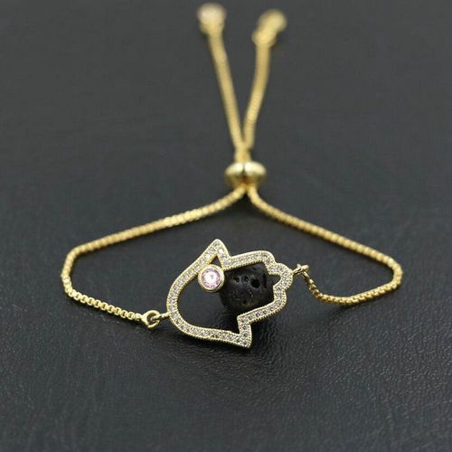 Bracelet En Cristal Pavé De Strass Pour Hommes Et Femmes, Couple Chanceux, Aaa, Fatima Hamsa