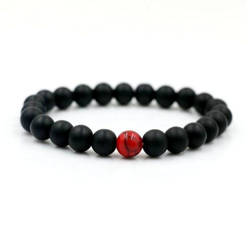Bracelets À Distance En Pierre Noire Et Rouge, Pour Hommes Et Femmes, Breloques Pour Le Yoga, Le Fitness Et Les Amoureux, Cadeaux De La Saint Valentin