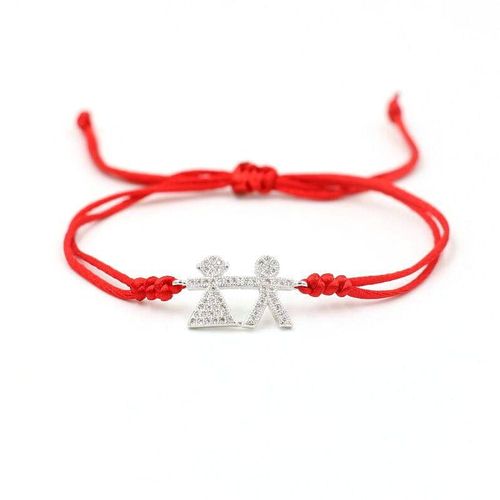 Bracelets À Breloques Mignons Et Ravissants Pour Garçons Et Filles, Couleur Argent Pour Hommes Et Femmes Amoureux Couples, Corde Rouge, Bracelet Tressé Porte Bonheur