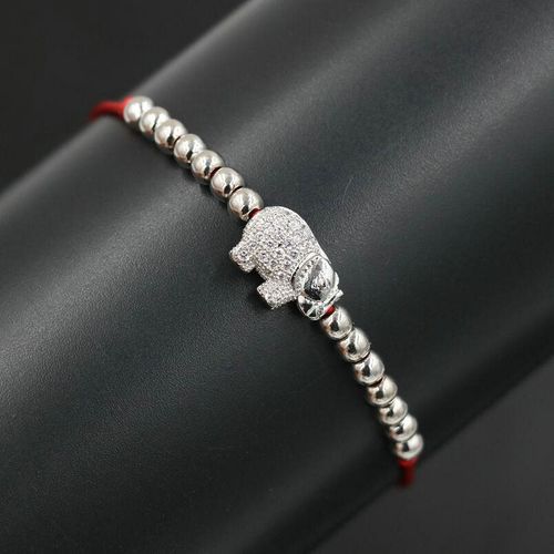 Bracelet En Macramé Tressé En Zircon Pour Femme, Micro-Strass, Couleur Argent, Corde Rouge, Couronne Porte-Bonheur