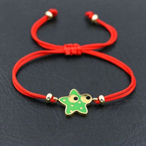 Bracelet Étoile De Mer En Acier Inoxydable Pour Homme Et Femme, Joli Bijou Couleur Or, Corde À Fil Rouge, Tressé, Breloque Pour Couple