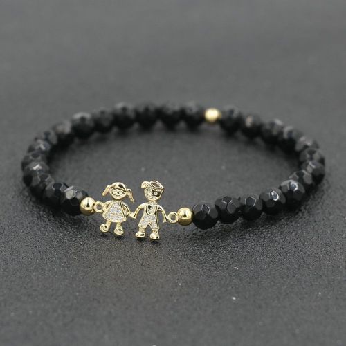 Bracelet De Famille À La Mode Pour Garçons Et Filles, Perles En Pierre Naturelle, Bijoux De Charme Pour Hommes Et Femmes, Cadeau Pour Enfants