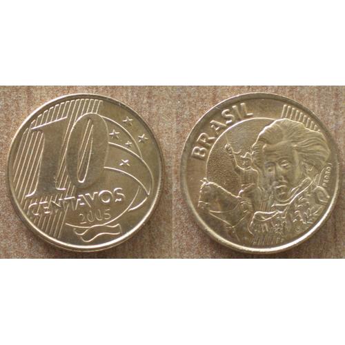 Bresil 10 Centavos 2005 Piece Reals Cruzeiros Centavo Amerique Sud