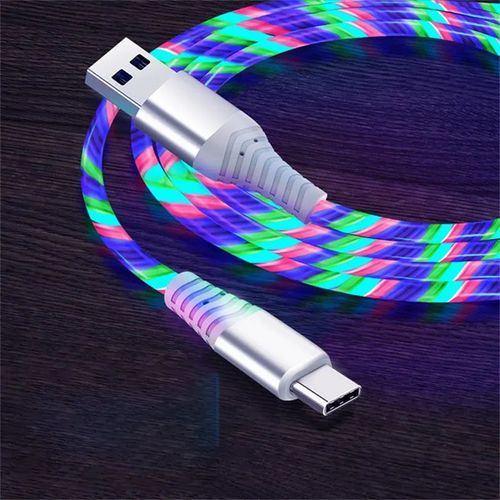 Flow Shoous-Câble Usb De Type C 3a,Charge Rapide,Cordon De Données Pour Samsung Xiaomi Oppo Huawei Iphone,Chargeur Micro Usb,Fil Led - Type Multi-1m For Micro