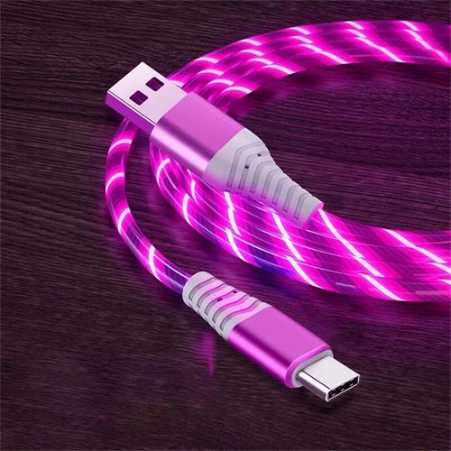 Flow Shoous-Câble Usb De Type C 3a,Charge Rapide,Cordon De Données Pour Samsung Xiaomi Oppo Huawei Iphone,Chargeur Micro Usb,Fil Led - Type Red-2m For Micro
