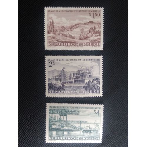 Timbre Autriche Y T 1202 A 1204 Séries : Entreprises Nationalisées 1971 ( 070708 )