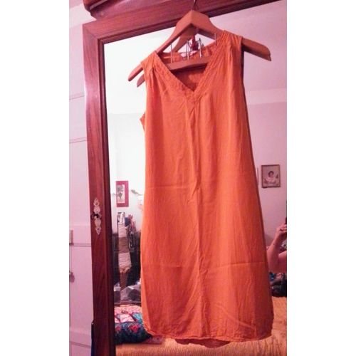 Robe Jaune Col Dentelle 38 M Camaïeu.