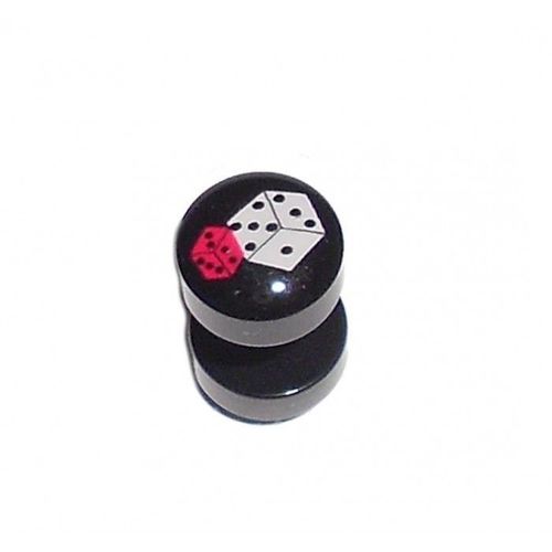 Faux Plug Oreille Dés Casino Couleur Noir Femme