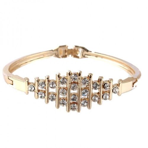 Bracelet Rigide Strass Doré Femme