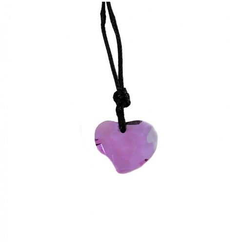 Collier Coeur Cristal Violet Femme