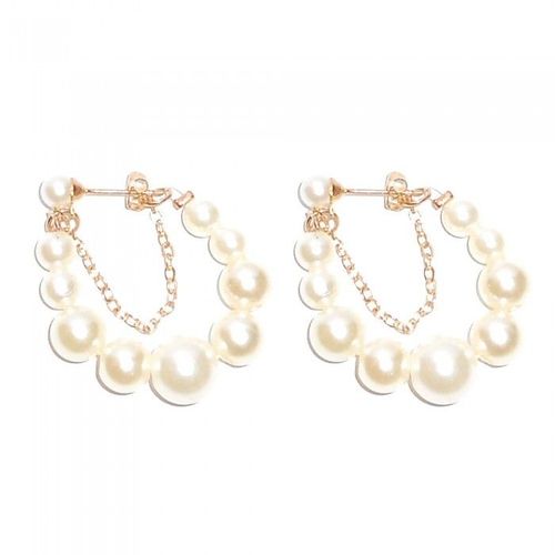 Boucles D'oreilles Doré Vintage Perle Et Chaine Femme