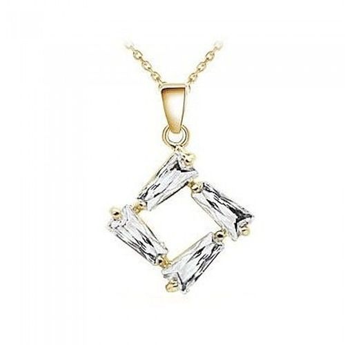 Collier Losange De Zirconium Doré Femme