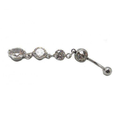 Piercing Nombril Suite De Cristaux Acier Inoxydable Femme