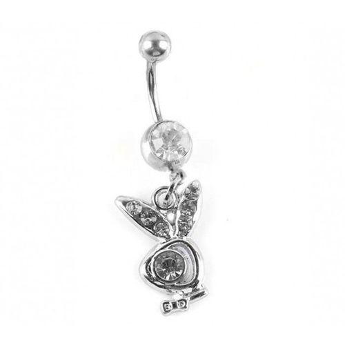 Piercing Nombril Lapin Strass Blanc Femme